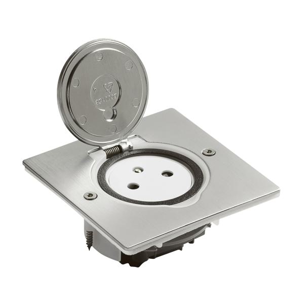 2P+T FB SOL CARRE INOX BROSSE